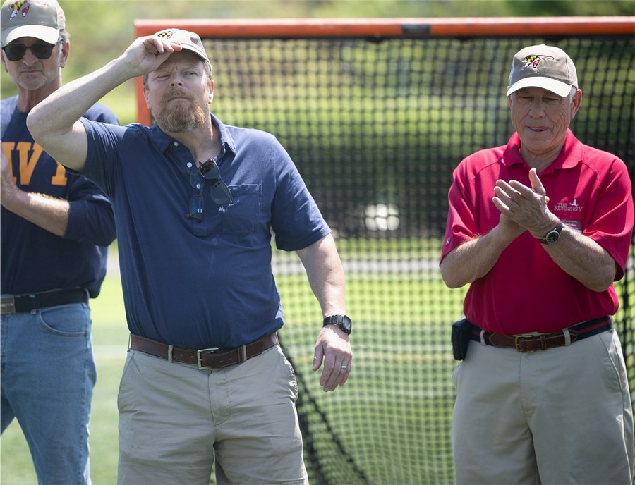 Ted Greeley and Bruce Jaeger on the field