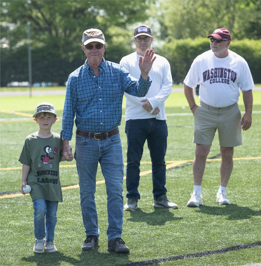 Tyler Campbell, Army Reserve, with his grandson